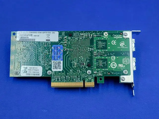 Alt view image 2 of 2 - Intel X520-DA2 E10G42BTDA PCI-E Dual Port 10G SFP+ NIC Server Adapter Both Brackets