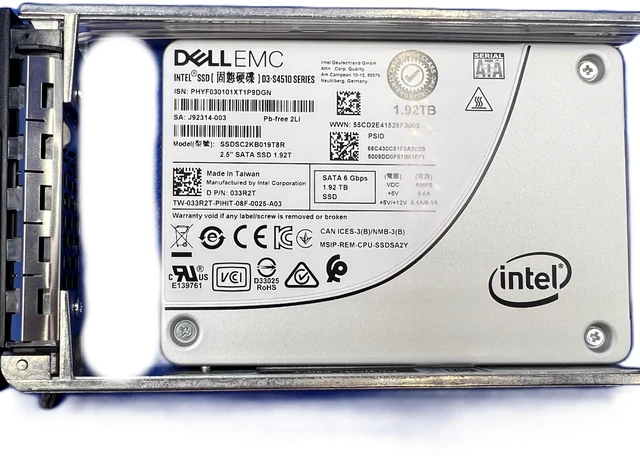 Alt view image 2 of 3 - Dell 33R2T Solid State Drive - 1.92 TB - SATA 6 Gbps - 2.5 Inches - Read-intensive Endurance