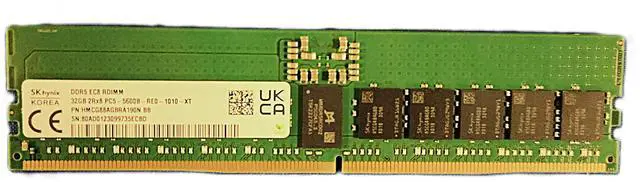 Alt view image 5 of 5 - Hynix 32GB DDR5 PC5-5600 RDIMM 288-pin ECC Reg HMCG88AGBRA190N