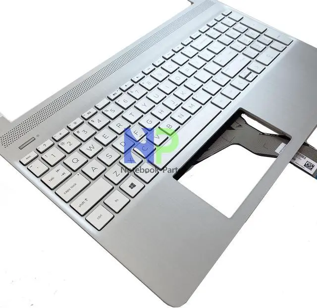 Alt view image 3 of 7 - Yidatong Replacement Palmrest Non-Backlit US Keyboard Upper Case New Top Cover For Pavilion 15-DY 15T-DY 15-EF 15Z-EF 15S-EQ 15S-FQ  Silver L63578-001 M17184-001