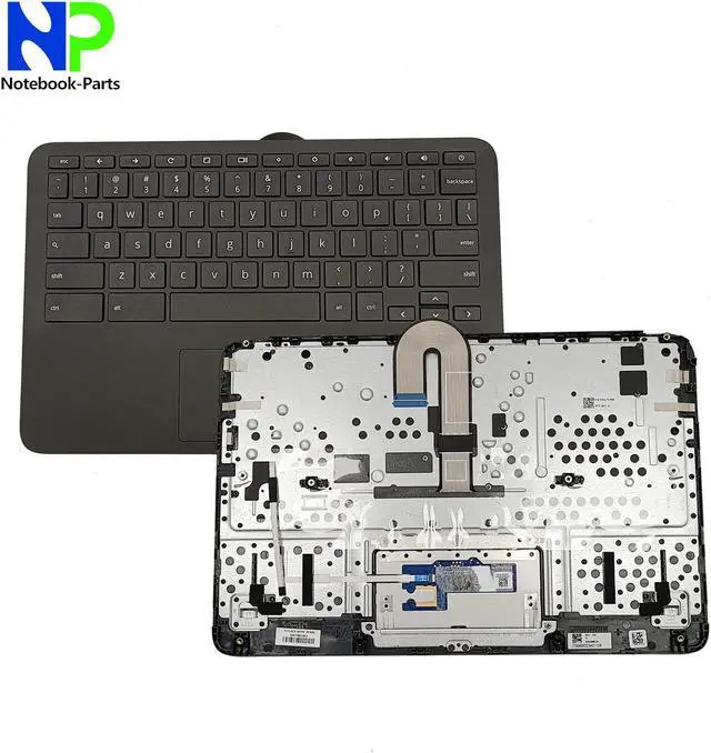 Main image of Yidatong Replacement Upper Case Palmrest Non-Backlit US Keyboard Touchpad  For Chromebook 11 G9 EE M47382-001 Black