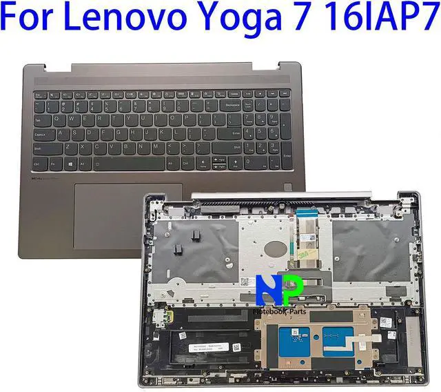 Main image of Yidatong Replacement New Top Cover For Yoga 7-16IAP7 Palmrest Backlit US Keyboard Touchpad Grey 5CB1J01825 AM2E5000R10