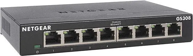 Main image of 8-Port Gigabit Ethernet Unmanaged Essentials Switch (GS308) - Home Network Hub Office Ethernet Splitter Plug-and-Play Silent Operation Desktop or Wall Mount