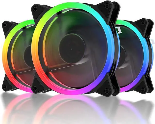 Main image of upHere 120mm RGB Case Fan Fan,Quiet Edition High Airflow LED Case Fan for PC Cases-3 Pack,RGB123-3