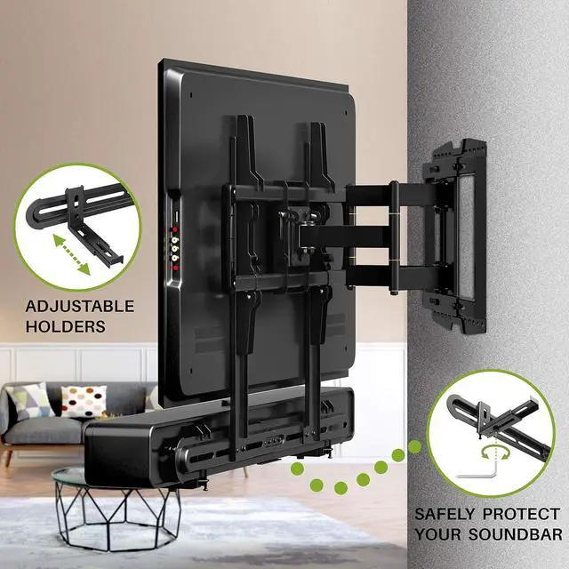 Alt view image 6 of 7 - USX MOUNT Universal Soundbar Mount Sound Bar Mounting Bracket to TV, Soundbar Wall Mount Fits 3 Options with Hole/Without