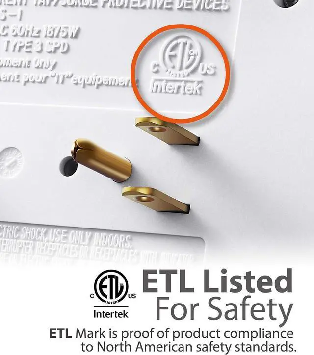 Alt view image 6 of 7 - Fosmon 6 Outlet Surge Protector 1200 Joules with 2 USB Ports Charger (3.1A), Multi Plug Outlet Extender 1875 Watt, 3-Prong Grounded Wall Tap Adapter (2 Pack)