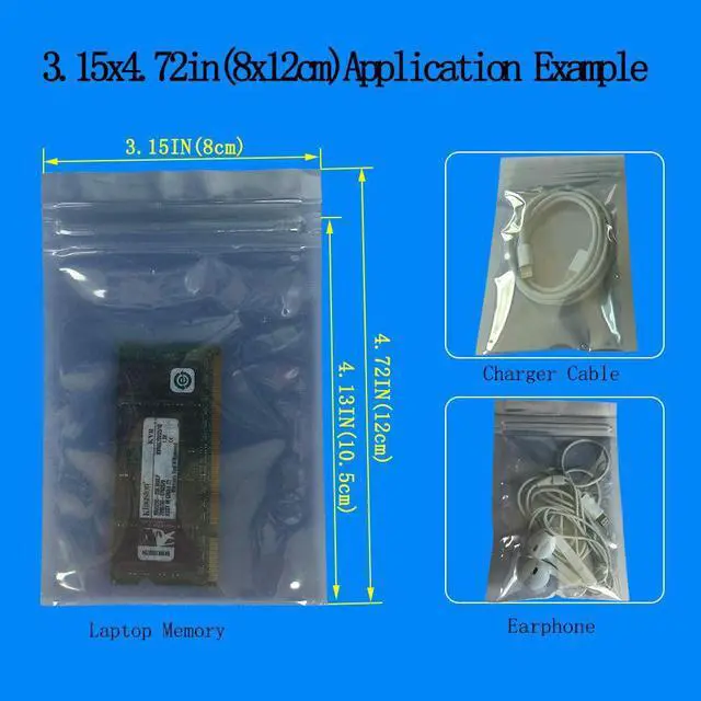 Alt view image 2 of 7 - Anti Static Bags ESD Bags 100pcs Mixed Sizes Antistatic Resealable Bags for 3.5 Hard Drive 2.5 Solid State Drive with Labels ESD Shielding Bags for Varieties of Electronic Device