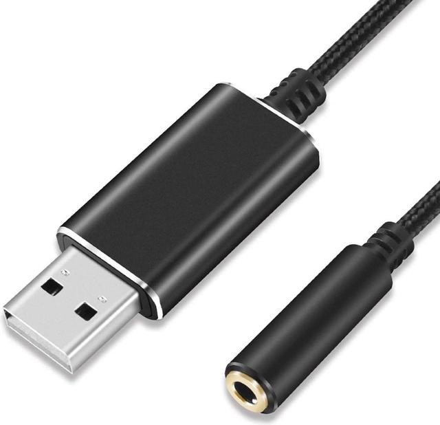 USB Audio Adapter PELAT USB External Sound Card USB to 3.5mm Jack Audio Adapter with 3.5mm Headphone and Microphone Jack for Windows, Mac, Linux, PC, Laptops, PS4 (Black/20cm) Sound - Newegg.com