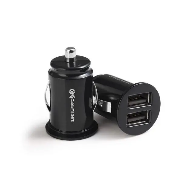 Main image of Cable Matters 2-Pack 4.8A 24W Flush Mount Dual USB Car Charger, Compact Mini Car USB Charger for Smartphones and Tablets