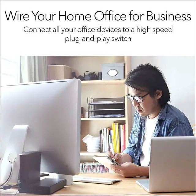 Alt view image 4 of 6 - 8-Port Gigabit Ethernet Unmanaged Essentials Switch (GS308) - Home Network Hub Office Ethernet Splitter Plug-and-Play Silent Operation Desktop or Wall Mount