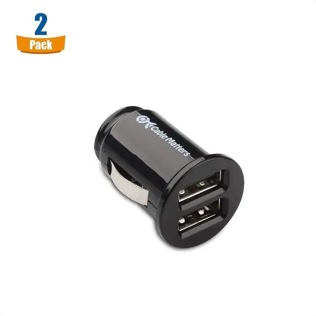 Alt view image 2 of 6 - Cable Matters 2-Pack 4.8A 24W Flush Mount Dual USB Car Charger, Compact Mini Car USB Charger for Smartphones and Tablets