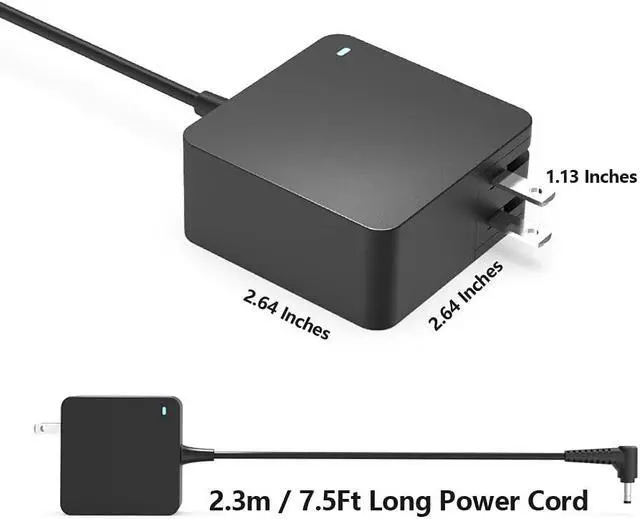 Alt view image 2 of 5 - 65W AC Charger Fit for Lenovo Ideapad 1 1-14ADA7 1-14IJL7 1-15ADA7 1-15IJL7 Laptop Power Supply Adapter Cord