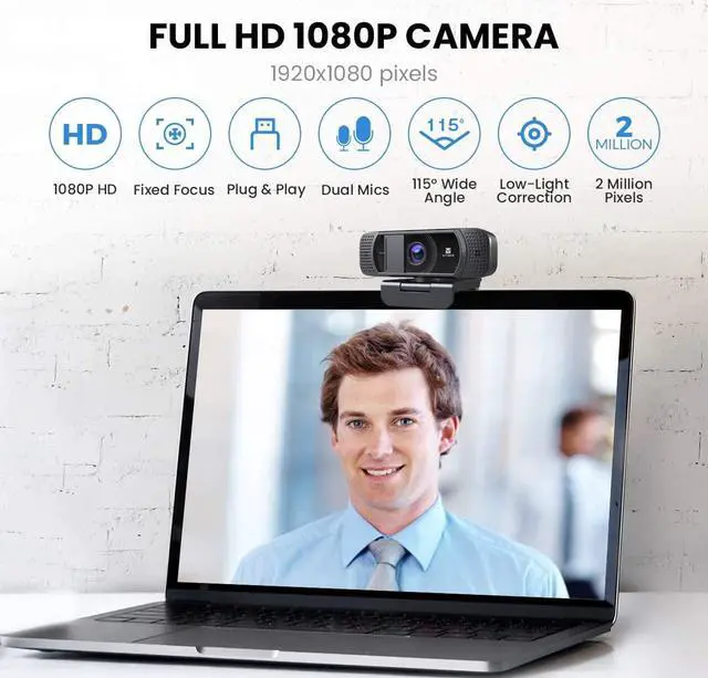Alt view image 3 of 7 - Webcam with Microphone 1080P HD Web Camera, 672 USB Desktop Web Cam Facecam Video Cam for Streaming Gaming Conferencing Mac Windows PC Laptop Computer