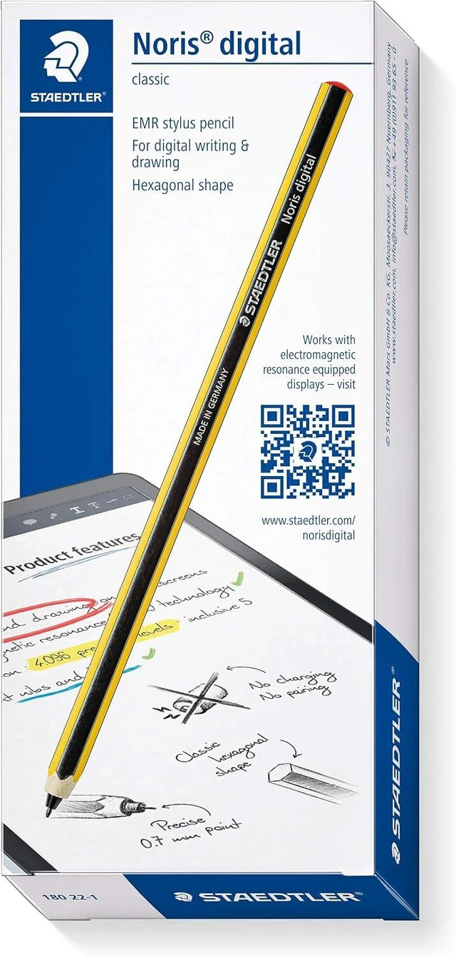 Alt view image 2 of 7 - Noris Digital Stylus Pen for Touchscreens: No Charging or Batteries Real Pencil Feel & Grip Works with Galaxy Tab Kindle Scribe Remarkable & More with Replacement Nibs & Tool