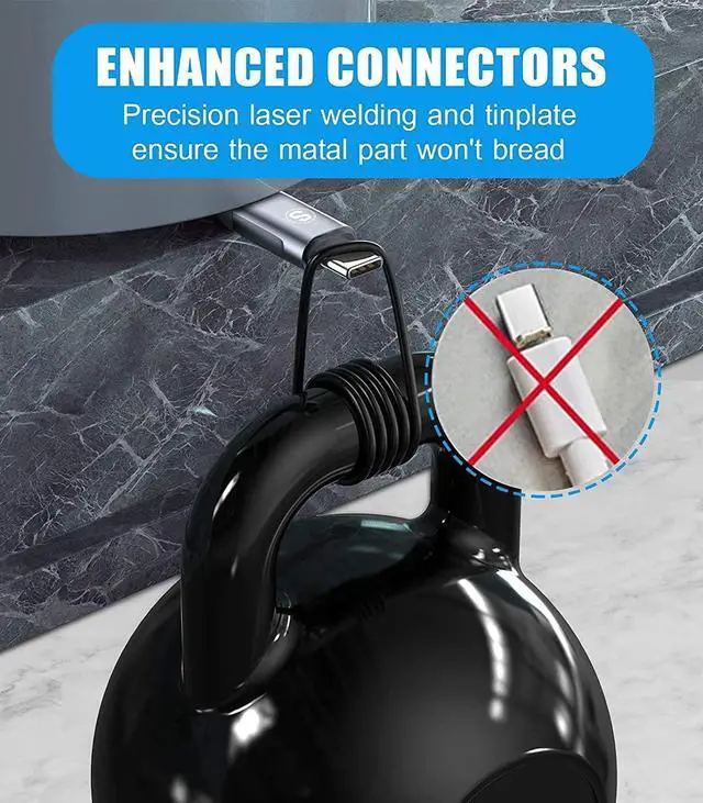 Alt view image 6 of 7 - USB Type C Charger Cable [3-Pack,10ft+6.6ft+3.3ft] iPhone 15 Charger Nylon Braided Cord for iPhone 15 Pro Max Samsung Galaxy S23 S22 S21 S20 S10 S9 Note 20 10 Flip A53 A54 Pixel LG Moto PS5