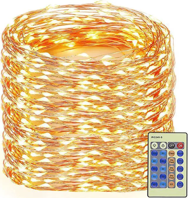 Main image of Decute 164FT 500LED Christmas Fairy String Lights Dimmable with Remote Control Copper Wire Starry Lights with UL Cerficated Decorative for Party Wedding Bedroom Christmas Tree Warm White