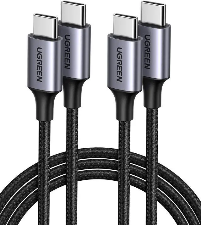 Main image of UGREEN USB C to USB C Cable, 2 Pack 60W Type C PD Fast Charging Cord 6ft Compatible with Samsung Galaxy S21 S20 S10 S9 Note 20 10 Google Pixel 4 3 2 XL MacBook Air 13" iPad Pro 2020 Nintendo Switch
