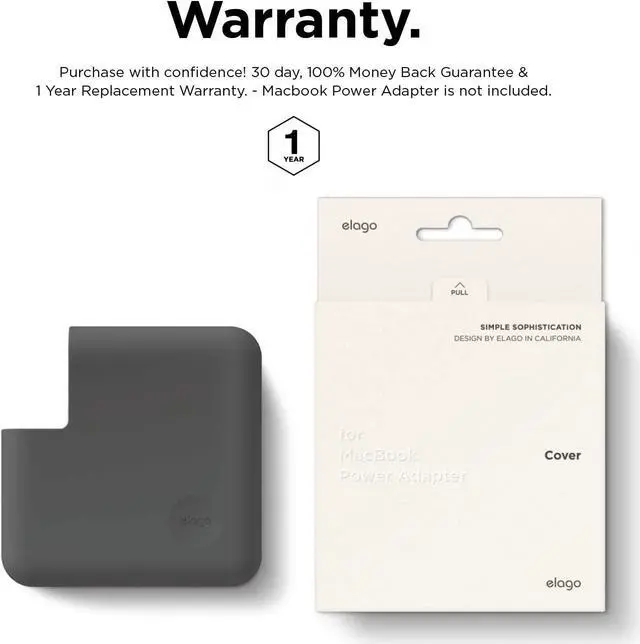 Alt view image 7 of 7 - elago Charger Cover Compatible with Apple MacBook Pro 14 inch 2021 M1 Pro 8-core, 13 inch 2016-2020[A2159/A1706/A1989/A1708/A2251] and MacBook Pro 13 inch Retina 2012-2015[A1502/A1425][Dark Gray]