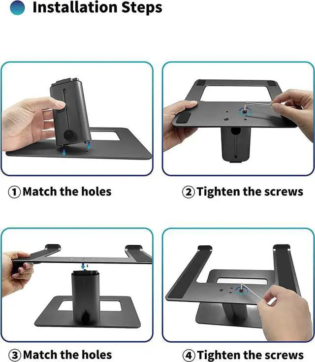Alt view image 5 of 7 - Adjustable Laptop Stand for Desk, Computer Stand, Ergonomic Laptop Riser Holder Compatible with 10 to 17.3 Inches Notebook PC Computer, Aluminum Black