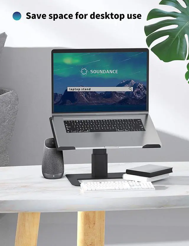 Alt view image 6 of 7 - Adjustable Laptop Stand for Desk, Computer Stand, Ergonomic Laptop Riser Holder Compatible with 10 to 17.3 Inches Notebook PC Computer, Aluminum Black