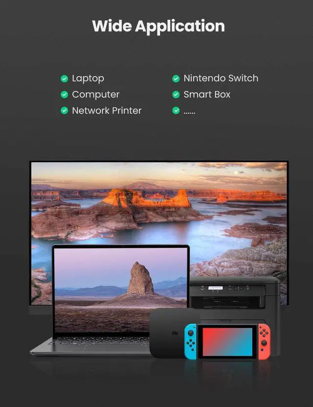 Alt view image 5 of 7 - UGREEN USB Ethernet Adapter Aluminum USB 3.0 to Network Gigabit RJ45 LAN 10 100 1000 Mbps Adapter Converter Compatible with Nintendo Switch MacBook Mac Pro Mini iMac XPS Surface Pro Notebook PC