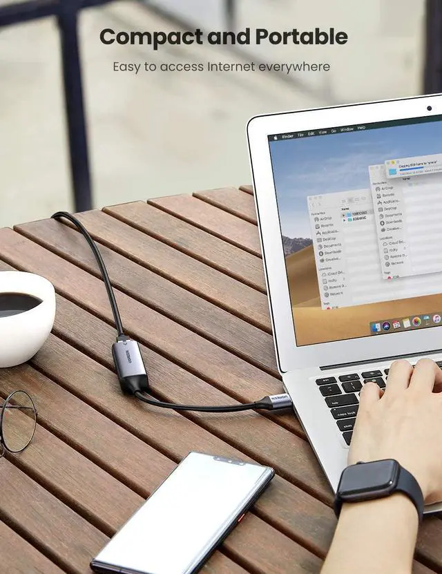 Alt view image 7 of 7 - UGREEN USB Ethernet Adapter Aluminum USB 3.0 to Network Gigabit RJ45 LAN 10 100 1000 Mbps Adapter Converter Compatible with Nintendo Switch MacBook Mac Pro Mini iMac XPS Surface Pro Notebook PC