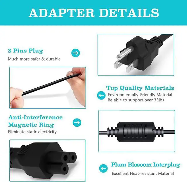 Alt view image 3 of 7 - 65W Laptops Ac Adapter Charger for Dell Latitude 7480 E7270 E6430 7490 E5530 5400 E6440 E7440 E5430 E5470 E7450 5480 E5440 E5450 Vostro 3500 Chrombook 3181 XPS M1530 M1330 Supplied with Cord