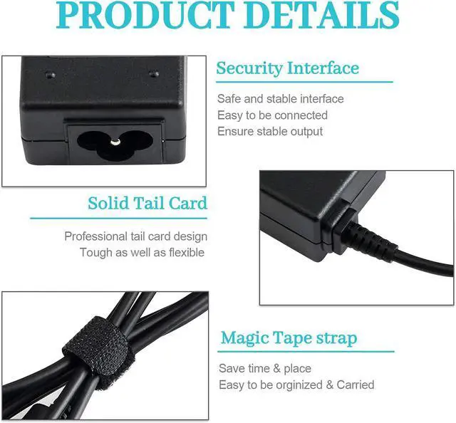 Alt view image 5 of 7 - 45W&65W Charger AC Adapter for Dell Laptop Inspiron 11-3000 13-5000 13-7000 14-5000 15-3000 15-5000 15-7000 1545 5100 N5110 N7010 5559 5558 5570 Chromebook 11 3180 3181 Universal Power with Cord