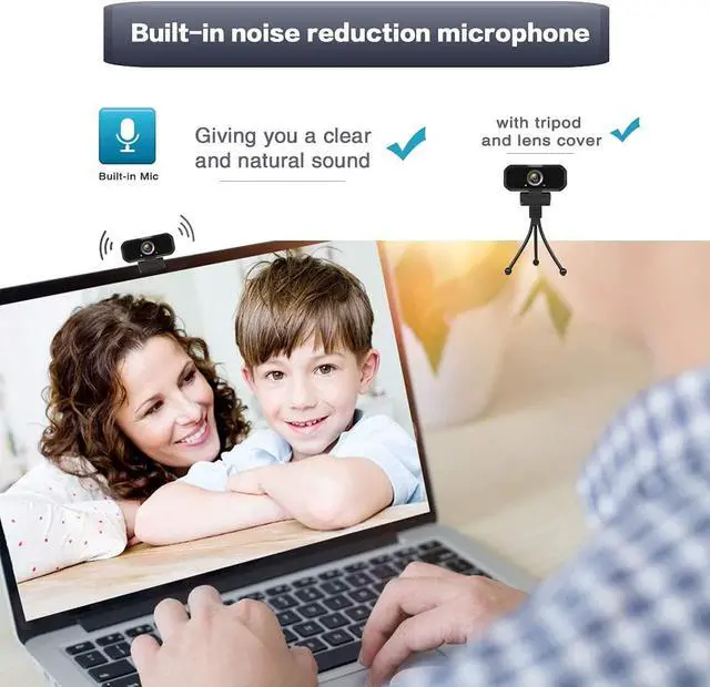 Alt view image 5 of 7 - Webcam 1080p HD Computer Switch 2 Camera - Microphone Laptop USB PC Webcam with Tripod Stand, 110 Degree Live Streaming Widescreen Recording Pro Video Web Camera for Calling, Conferencing
