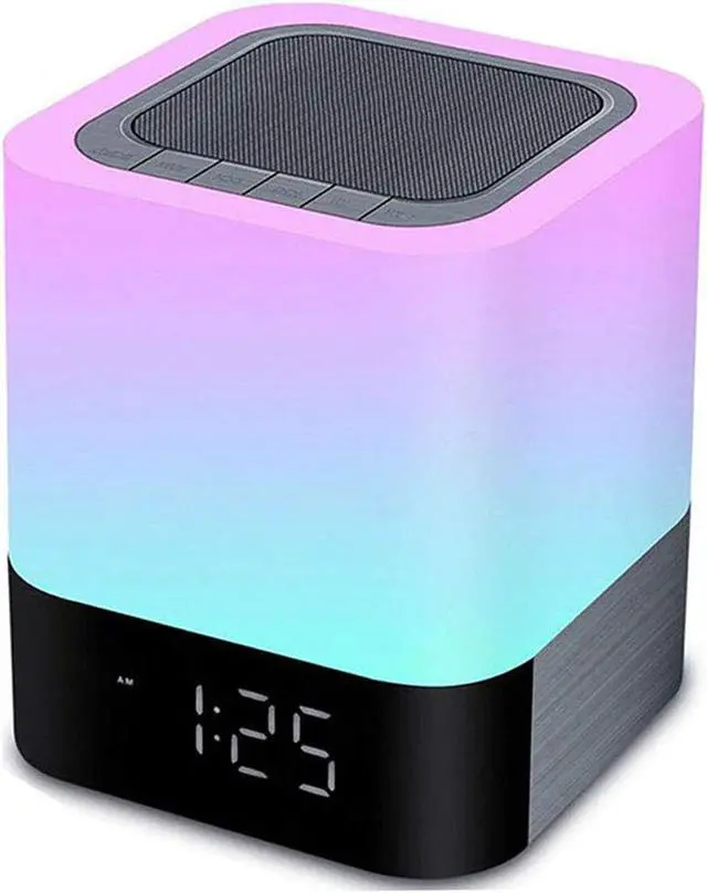 Main image of Night Lights Bluetooth Speaker, Alarm Clock Wireless Bluetooth Speakers,Touch Sensor Bedside Lamp,Color Changing Night Lights for Kids,MP3 Music Player, Speakerphone/TF Card/AUX-in Supported