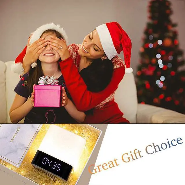 Alt view image 7 of 7 - Night Lights Bluetooth Speaker, Alarm Clock Wireless Bluetooth Speakers,Touch Sensor Bedside Lamp,Color Changing Night Lights for Kids,MP3 Music Player, Speakerphone/TF Card/AUX-in Supported