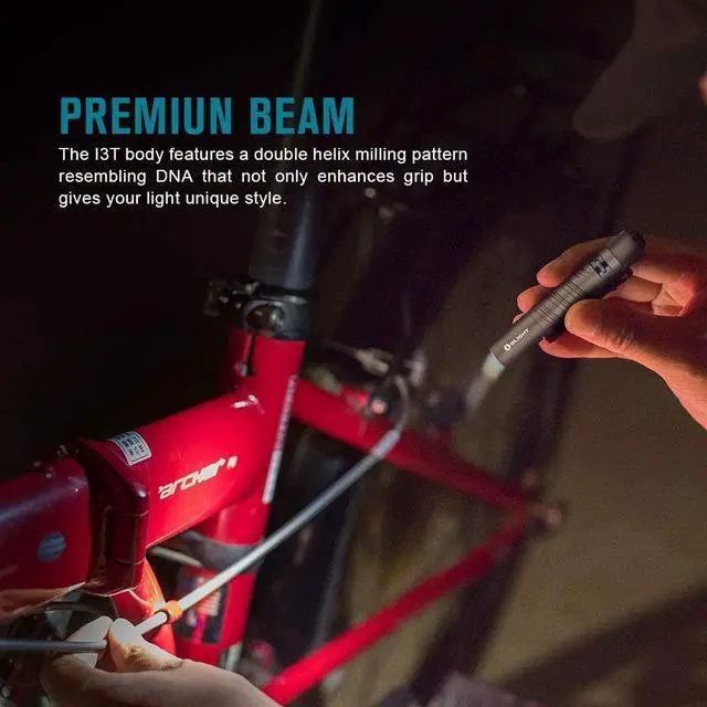 Alt view image 3 of 7 - I3T EOS 180 Lumens Dual-Output Slim EDC Flashlight for Camping and Hiking Tail Switch Flash Light with AAA Battery (Desert Tan)