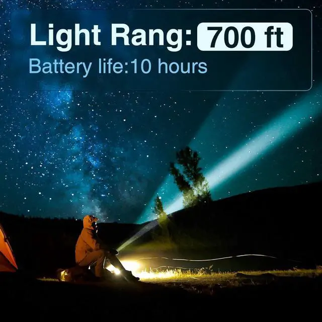 Alt view image 2 of 7 - Delxo 2 Pack Tactical Flashlight, Rechargeable Flashlights,Waterproof Handheld Solar Powered Patriot Flashlights with LED Flash Light 2400mAh Battery for Emergency,Camping,Survival Gear,Road Trip
