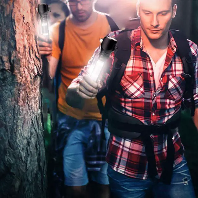 Alt view image 4 of 7 - Delxo 2 Pack Tactical Flashlight, Rechargeable Flashlights,Waterproof Handheld Solar Powered Patriot Flashlights with LED Flash Light 2400mAh Battery for Emergency,Camping,Survival Gear,Road Trip