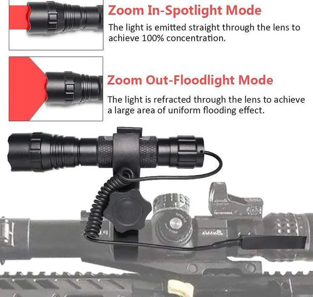 Alt view image 2 of 7 - DARKBEAM Red Light Flashlight Tactical LED Rechargeable, Zoomable Portable Handheld Red-Light for Fishing Hunting Detector Astrophotography