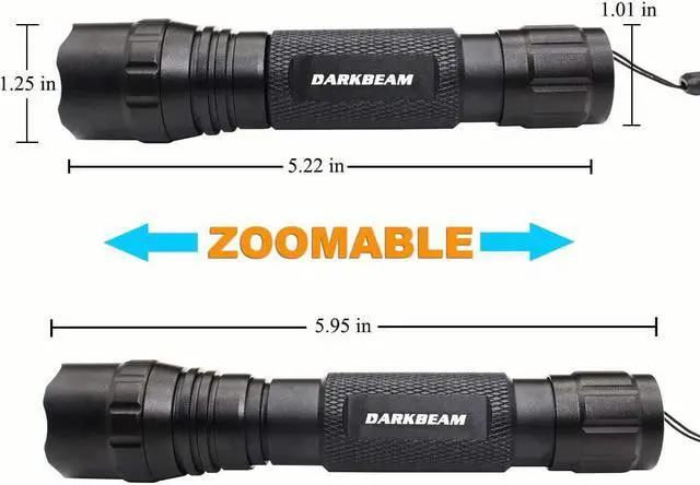 Alt view image 4 of 7 - DARKBEAM Red Light Flashlight Tactical LED Rechargeable, Zoomable Portable Handheld Red-Light for Fishing Hunting Detector Astrophotography