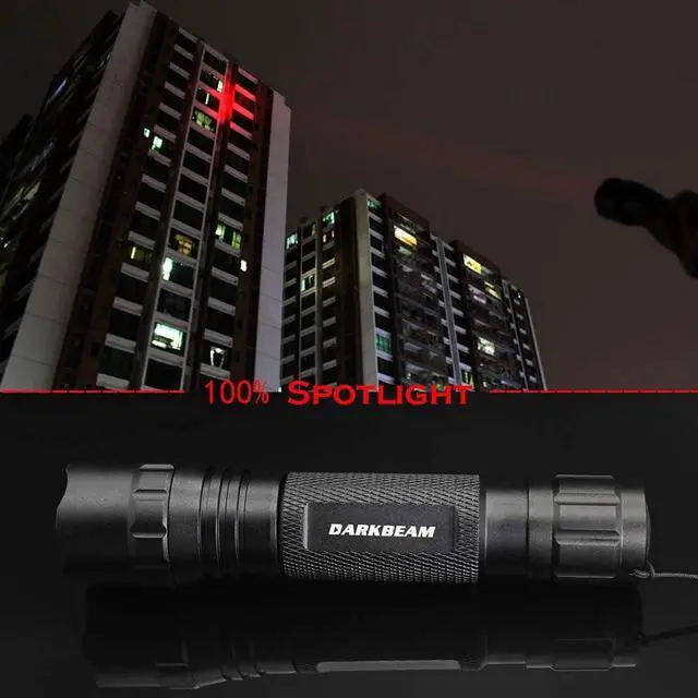 Alt view image 5 of 7 - DARKBEAM Red Light Flashlight Tactical LED Rechargeable, Zoomable Portable Handheld Red-Light for Fishing Hunting Detector Astrophotography