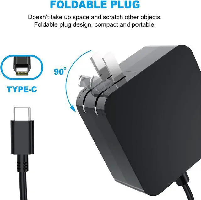 Alt view image 3 of 7 - 65W 45W Universal USB-C Laptop Charger, Chromebook Charger