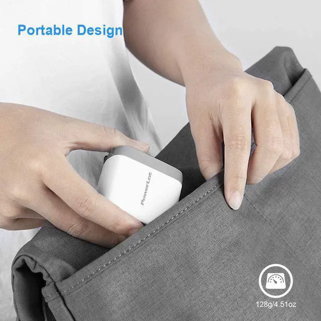 Alt view image 7 of 7 - PowerLot USB C Wall Charger, GaN 65W USB C Charger Block with 6ft Type C Cable, PD Fast Charger for iPhone 15/14/13, iPad Pro, Pixel 7/6, 60W Power Adapter Laptop MacBook Pro/Air Charger