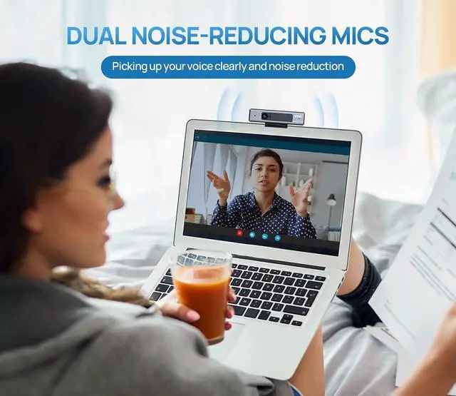 Alt view image 4 of 7 - Enther Webcam HD 1080P with Microphone,Business Web Camera,Laptop Desktop Full HD Web Computer Camera,Plug and Play,for Zoom/Skype/Teams, Video Conferencing, Teaching, Streaming, and Gaming