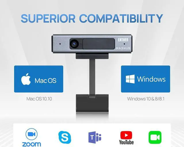 Alt view image 7 of 7 - Enther Webcam HD 1080P with Microphone,Business Web Camera,Laptop Desktop Full HD Web Computer Camera,Plug and Play,for Zoom/Skype/Teams, Video Conferencing, Teaching, Streaming, and Gaming