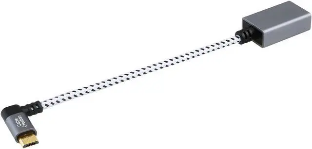 Alt view image 5 of 7 - Right Angle Micro USB OTG Adapter, CableCreation Braided Micro USB to USB On The Go Adapter Compatible with Flash Drive, Mouse & Keyboard, Game Controller, Aluminum, Space Gray