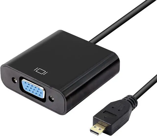 Alt view image 2 of 7 - Micro HDMI to VGA Audio Adapter Converter 1080p Full HD Micro HDMI Male to VGA Female Interface for Desktop Monitors Projectors Laptops Tablets