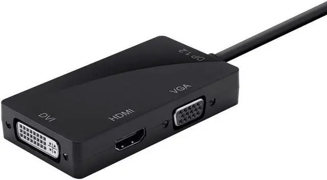 Alt view image 7 of 12 - Monoprice DisplayPort 1.2a to 4K HDMI, Dual Link DVI, and VGA Passive Adapter, Black (112802)