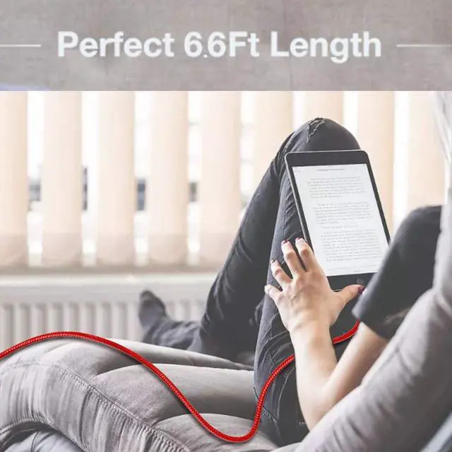 Alt view image 7 of 7 - USB C to USB C Cable,J 2 Pack [6.6ft+6.6ft] Fast Charging PD 60W USB C Charger Nylon Braided Type C to Type C Cable for iPad Pro Samsung S21 S20+ S20 Ultra S10 Note 20 10 Plus MacBook Pro Goog