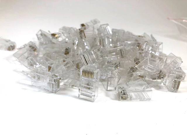 Alt view image 4 of 4 - Micro Connectors, Inc. 100 Pack CAT6 RJ45 Modular Connector Plugs with Load Bar (C20-088L6-100)