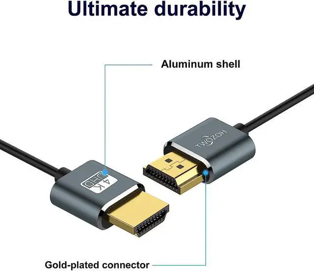 Alt view image 6 of 7 - Flexible & Slim HDMI Cable 1FT 2 Pack Ultra Thin HDMI Cord Supports High Speed 4K@60Hz 18gbps 2160P/1080P