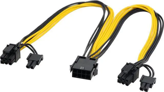 Alt view image 2 of 7 - zdyCGTime 2 Pack 8Pin PCI-E PCI Express Graphics Video Card 8 Pin GPU VGA Female to Dual 8Pin (6+2) Pin PCI-E Male Y Splitter Power Extension Cable 8 Pin GPU molex for Graphics Card BTC Miner (30CM)