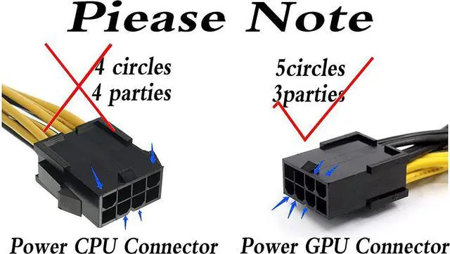 Alt view image 7 of 7 - zdyCGTime 2 Pack 8Pin PCI-E PCI Express Graphics Video Card 8 Pin GPU VGA Female to Dual 8Pin (6+2) Pin PCI-E Male Y Splitter Power Extension Cable 8 Pin GPU molex for Graphics Card BTC Miner (30CM)
