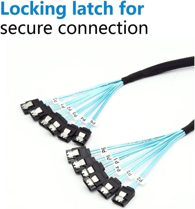 Alt view image 3 of 7 - High Speed 6Gbps Sata 6 SATA Cable SAS Cable for Server 6 Pieces (1m)